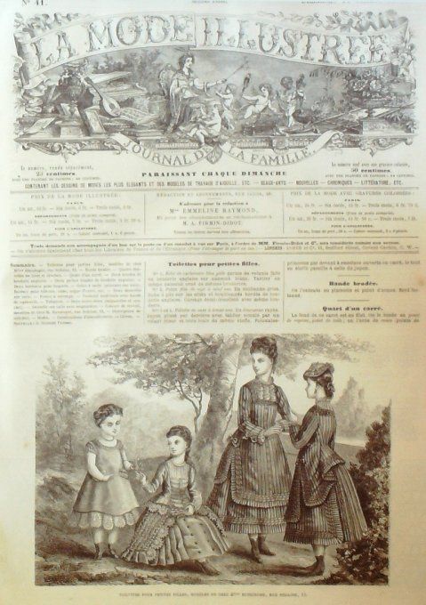 Journal Mode illustrée 1875 # 41 Toilettes fillettes