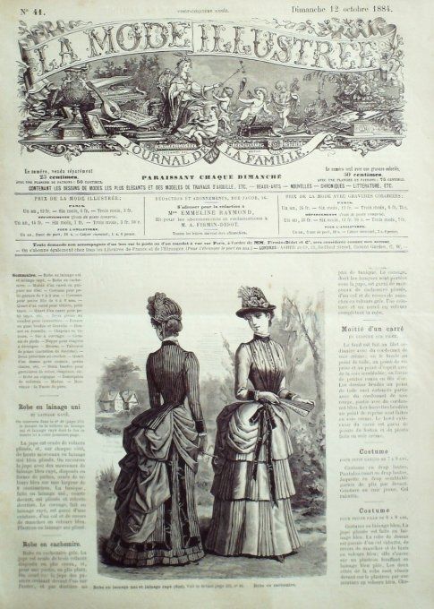 Journal Mode illustrée 1884 # 41 Robes cachemire & lainage 