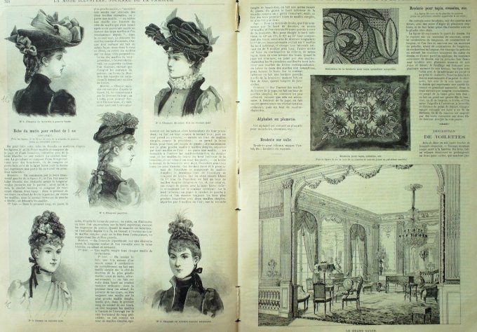 Journal Mode illustrée 1890 # 41 Robes en sicilienne & drap