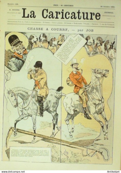 La Caricature 1883 n°199 Chasse à courre Job Trock