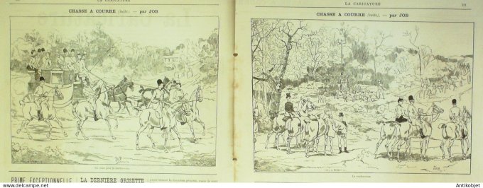 La Caricature 1883 n°199 Chasse à courre Job Trock