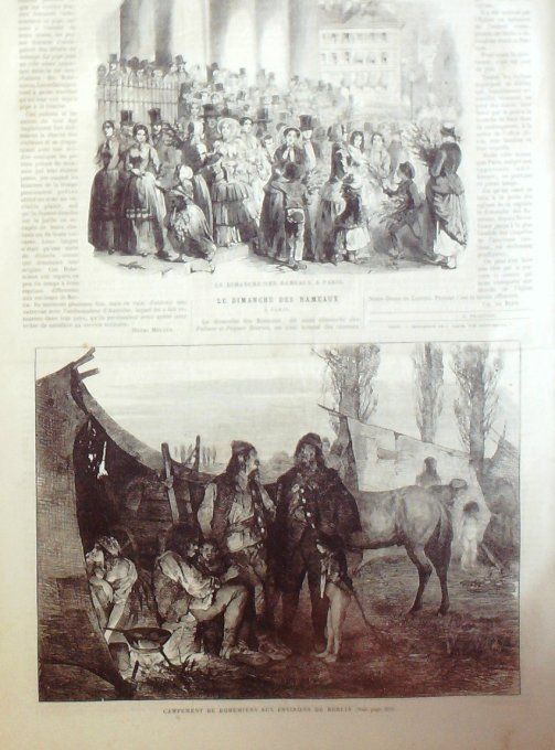 L'Univers illustré 1865 # 422 Portugal Lisbonne Allemagne Berlin Bohémiens Malaisie Bornéo Sadawak