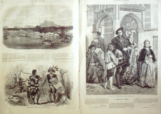 L'Univers illustré 1865 # 422 Portugal Lisbonne Allemagne Berlin Bohémiens Malaisie Bornéo Sadawak