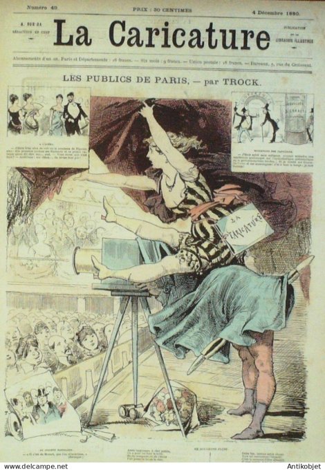 La Caricature 1880 n°  49 Publics de Paris Trock Jardin d'Acclimitation Robida