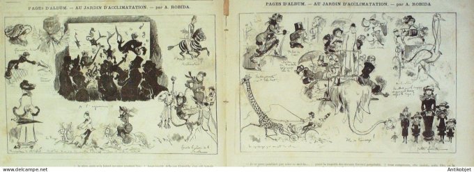 La Caricature 1880 n°  49 Publics de Paris Trock Jardin d'Acclimitation Robida