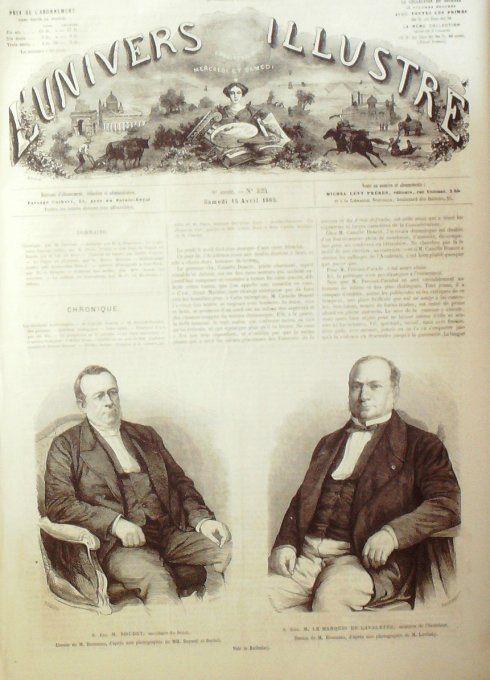 L'Univers illustré 1865 # 424 Nuremberg New-York émigrants Abyssinie Mensa St-Pétersbourg