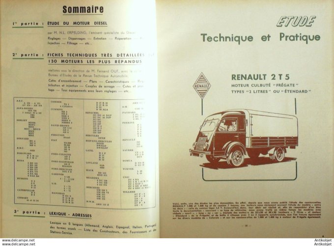 Revue Technique Automobile Camions Renault 2T5 141#1958