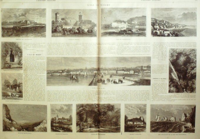 L'Univers illustré 1865 # 428 Londres Cricket île de Wright Ryde Brading Bonchurch Ventnor  