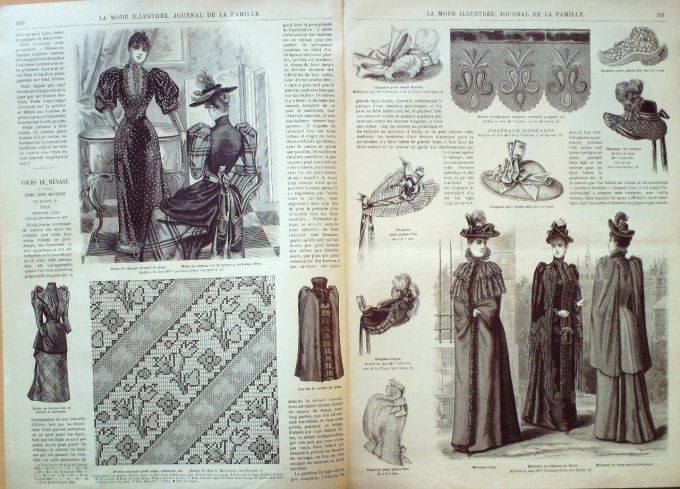 Journal Mode illustrée 1892 # 42 Jaquette capuchon & manteau