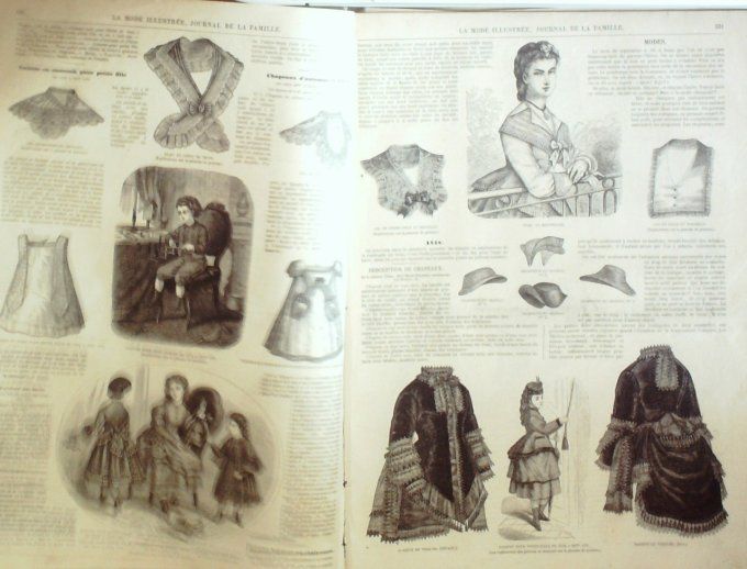 Journal Mode illustrée 1871 # 42 Pardessus en faye & costume foulard 