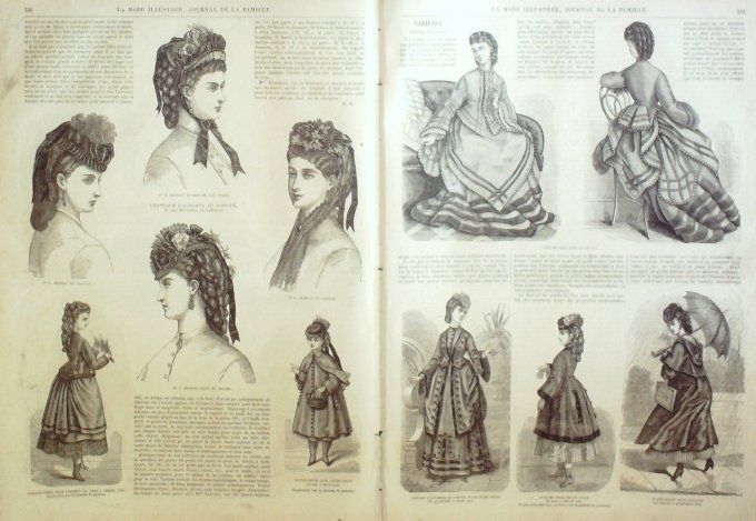 Journal Mode illustrée 1871 # 42 Pardessus en faye & costume foulard 