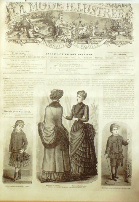 Journal Mode illustrée 1883 # 42 Manteau en vigogne & costume garçon