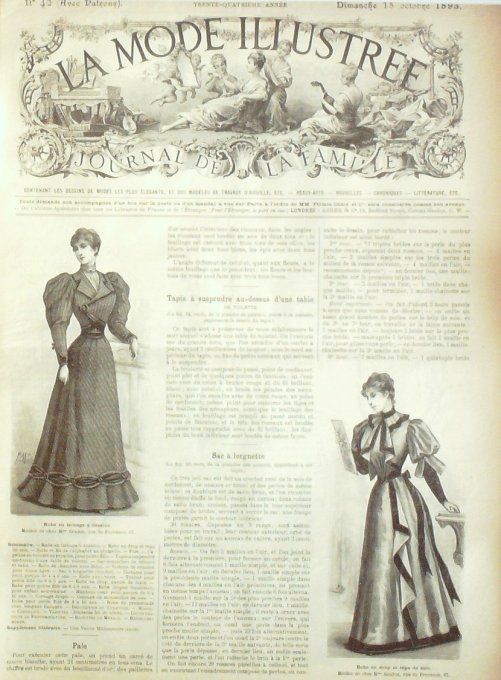 Journal Mode illustrée 1893 # 42 Robes lainage & drap