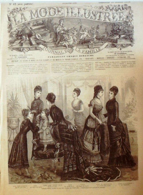 Journal Mode illustrée 1878 # 42 Robes fillettes en gaze & soie