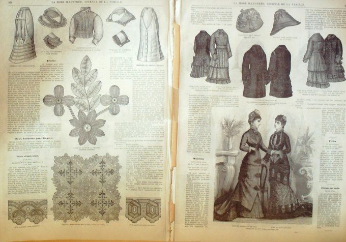 Journal Mode illustrée 1878 # 42 Robes fillettes en gaze & soie