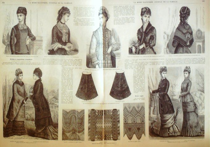 Journal Mode illustrée 1878 # 42 Robes fillettes en gaze & soie