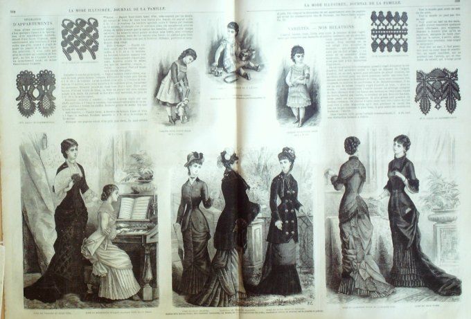 Journal Mode illustrée 1879 # 42 Costume garçon & robe en faye