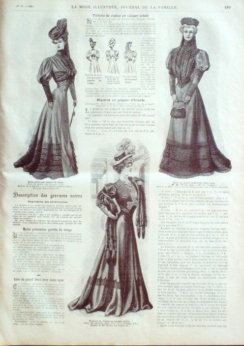 Journal Mode illustrée 1906 # 42 Robe en drap