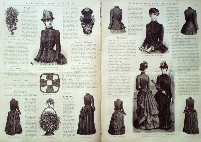 Journal Mode illustrée 1884 # 42 Costumes garçon & Mantelet 