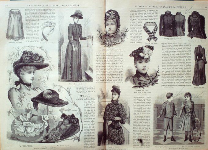 Journal Mode illustrée 1890 # 42 Pélerine-étole & robe lainage