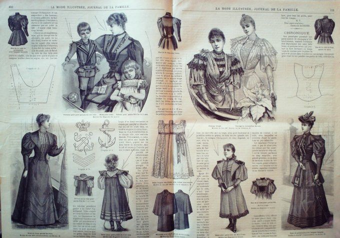 Journal Mode illustrée 1893 # 42 Robes lainage & drap