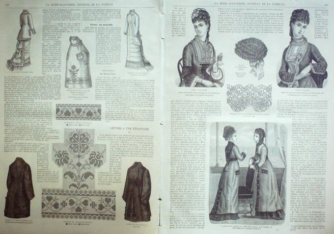 Journal Mode illustrée 1877 # 42 Robes en tissu & faye