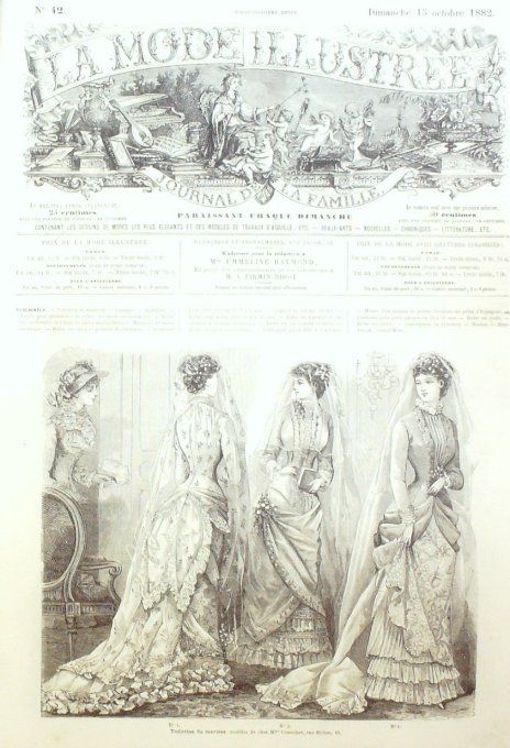 Journal Mode illustrée 1882 # 42 Toilettes de mariées