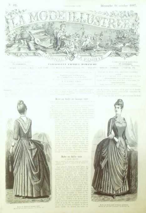 Journal Mode illustrée 1887 # 42 Robes en faille & lainage