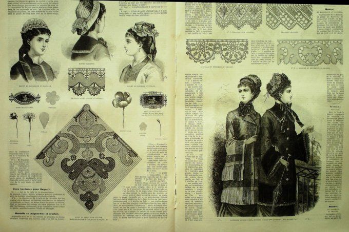 Journal Mode illustrée 1880 # 42 Costume satin & Brocart