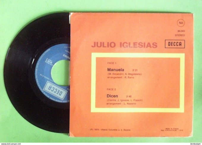 Iglesias Julio 45T SP Manuela 1974