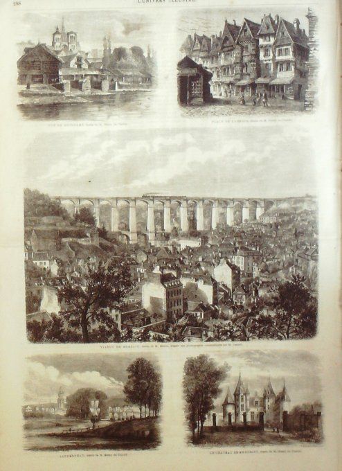 L'Univers illustré 1865 # 430 Washington maison blancheMorlaix Landerneau (29) Lannion Guingamp (22)