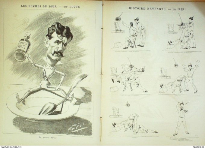 La Caricature 1886 n°355 L'amour en discipline Caran d'Ache Succi par Luque Rip Trock Robida