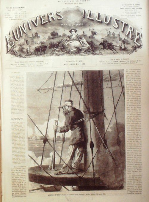 L'Univers illustré 1865 # 431 Nantes (44) Usa conscrits Naples villa Réale Russie bateliers