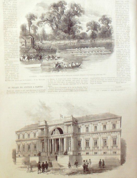 L'Univers illustré 1865 # 431 Nantes (44) Usa conscrits Naples villa Réale Russie bateliers