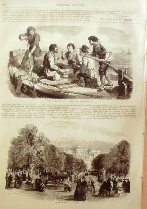 L'Univers illustré 1865 # 431 Nantes (44) Usa conscrits Naples villa Réale Russie bateliers