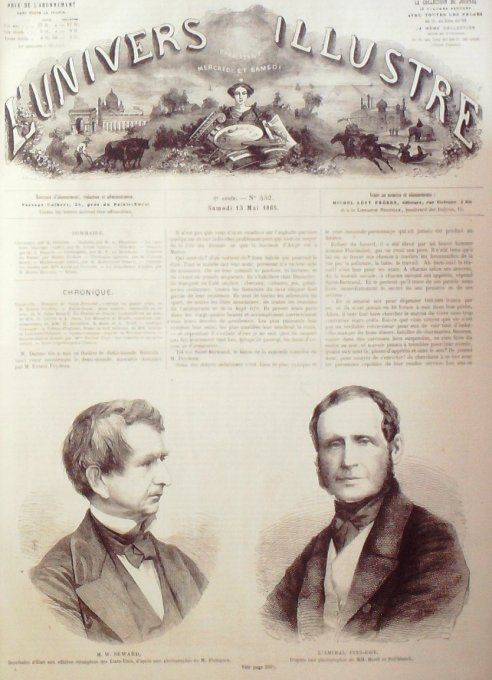 L'Univers illustré 1865 # 432 Frégates La Gloire & Solférino Espagne Carthagène