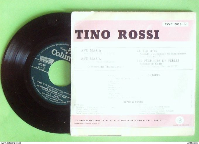 Rossi Tino 45T EP Ave Maria 1956