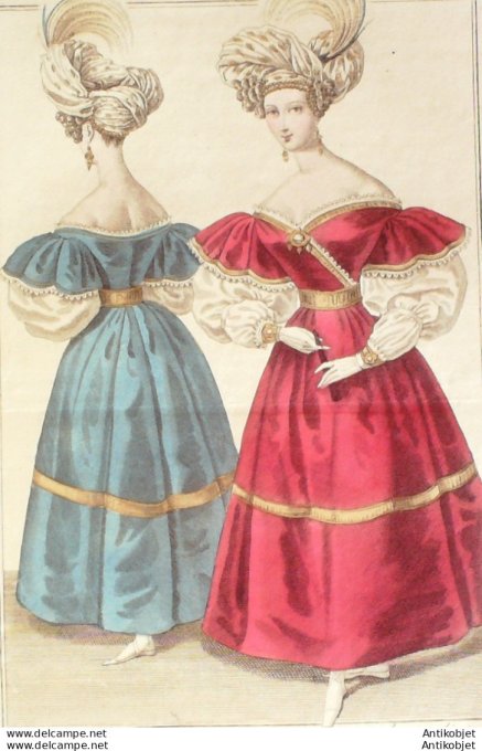 Costume Parisien 1831 # 2869 Robe velours garnie de tresses