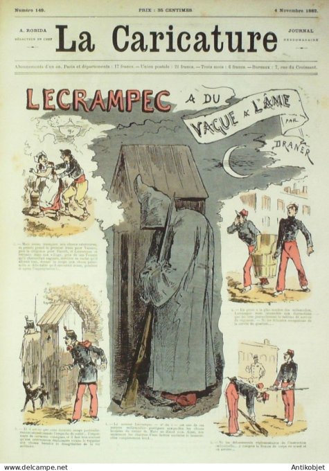 La Caricature 1882 n°149 Lecrampec à du vague à l'âme Draner Vendanges Tinant Trock