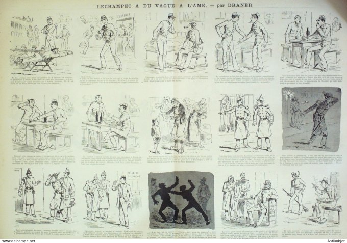 La Caricature 1882 n°149 Lecrampec à du vague à l'âme Draner Vendanges Tinant Trock