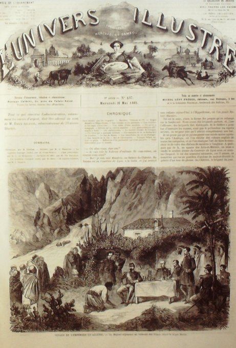 L'Univers illustré 1865 # 437 Alger Cadi Kasbah Nancy (54) bataille Andrew Johnson