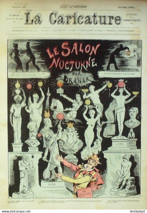 La Caricature 1880 n°  22 Salon nocturne Draner Robida