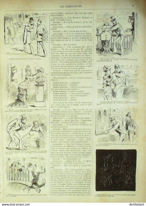 La Caricature 1880 n°  22 Salon nocturne Draner Robida