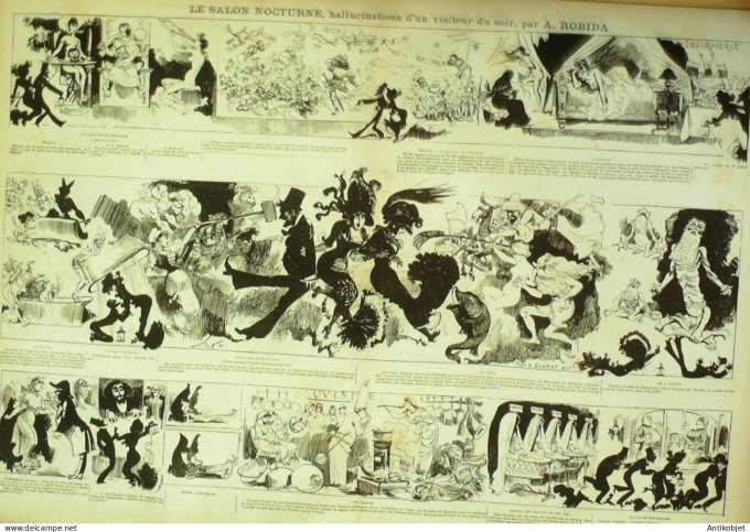 La Caricature 1880 n°  22 Salon nocturne Draner Robida