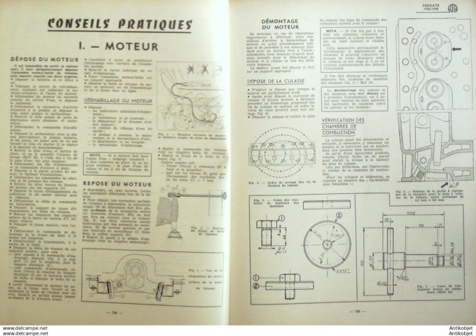 Revue Technique Automobile Renault Frégate 56-58, infos Vespa 400 152#1958