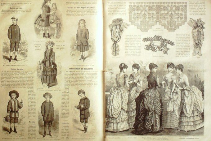 Journal Mode illustrée 1883 # 43 Robes en cachemire & lainage