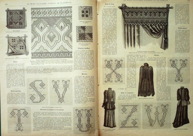 Journal Mode illustrée 1891 # 43 Manteau en cheviote & robe lainage