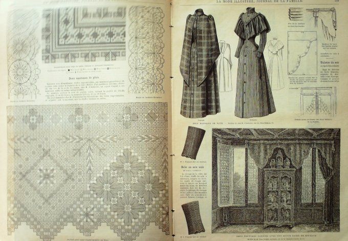 Journal Mode illustrée 1890 # 43 Robes en bengaline & velours