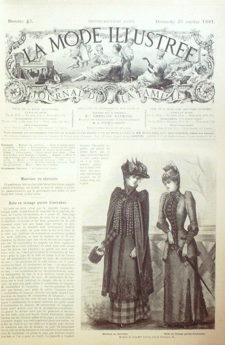 Journal Mode illustrée 1891 # 43 Manteau en cheviote & robe lainage