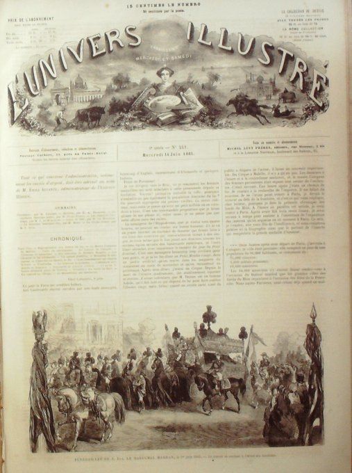 L'Univers illustré 1865 # 441 Italie Capri Rome Tunisie Carthage 